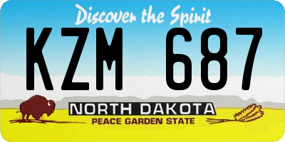 ND license plate KZM687