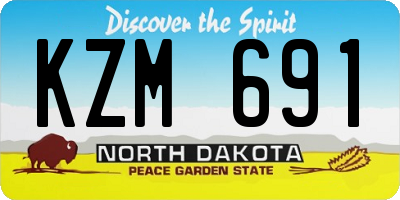 ND license plate KZM691