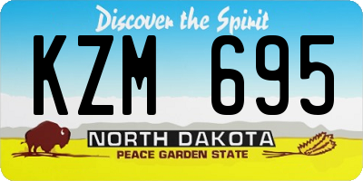 ND license plate KZM695