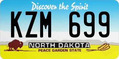 ND license plate KZM699