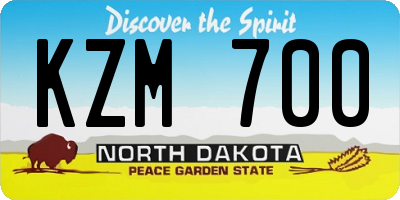ND license plate KZM700