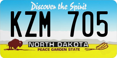 ND license plate KZM705