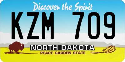 ND license plate KZM709