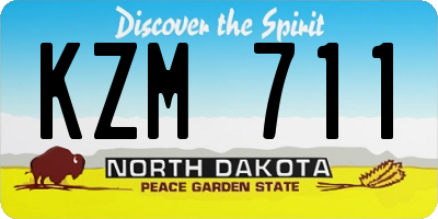 ND license plate KZM711