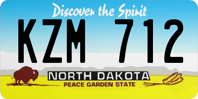 ND license plate KZM712