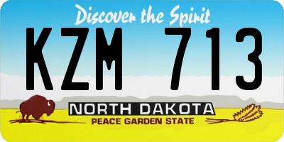 ND license plate KZM713