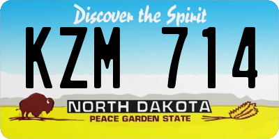 ND license plate KZM714