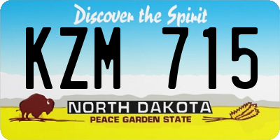 ND license plate KZM715