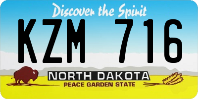 ND license plate KZM716