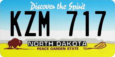 ND license plate KZM717