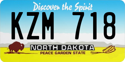 ND license plate KZM718