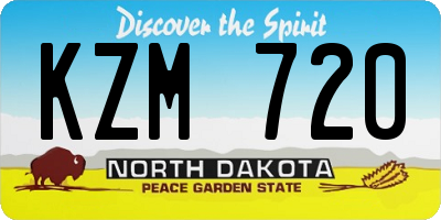 ND license plate KZM720