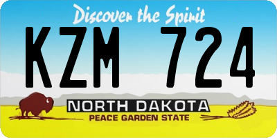 ND license plate KZM724