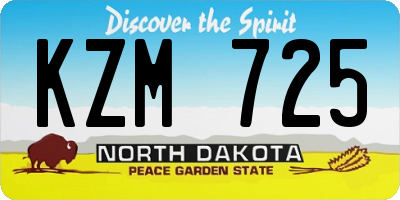 ND license plate KZM725
