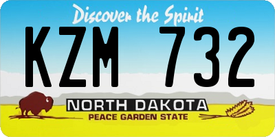 ND license plate KZM732