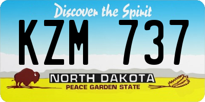 ND license plate KZM737