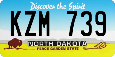 ND license plate KZM739