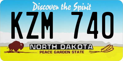 ND license plate KZM740