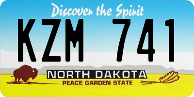 ND license plate KZM741