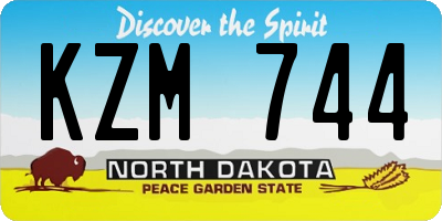 ND license plate KZM744