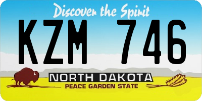 ND license plate KZM746