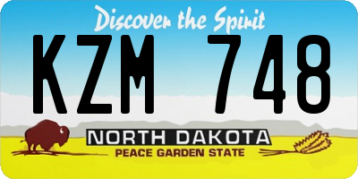 ND license plate KZM748