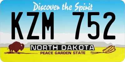 ND license plate KZM752