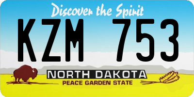 ND license plate KZM753
