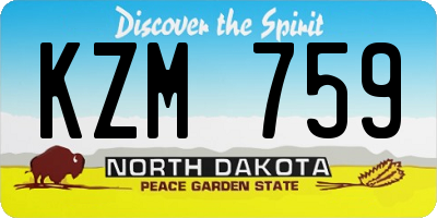 ND license plate KZM759