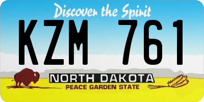 ND license plate KZM761