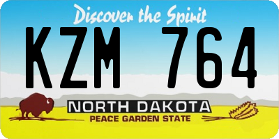 ND license plate KZM764