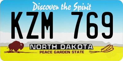 ND license plate KZM769