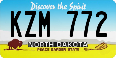 ND license plate KZM772