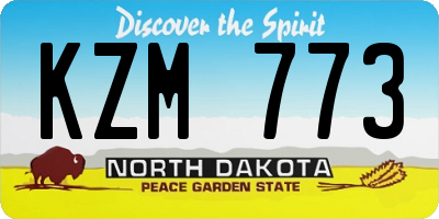 ND license plate KZM773