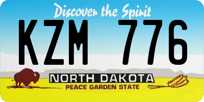 ND license plate KZM776