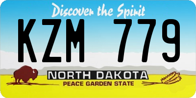 ND license plate KZM779