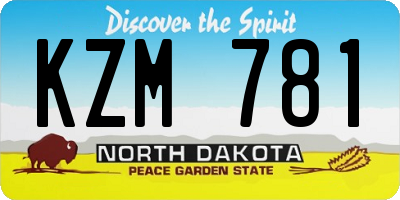 ND license plate KZM781