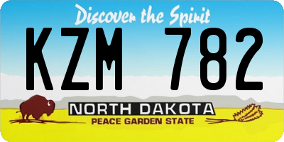 ND license plate KZM782