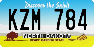 ND license plate KZM784
