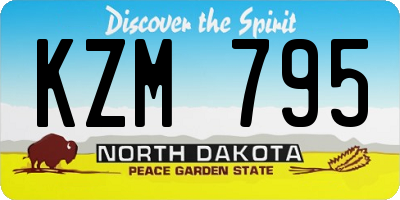 ND license plate KZM795