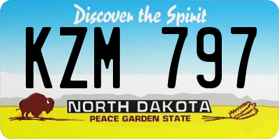 ND license plate KZM797