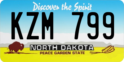 ND license plate KZM799