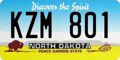 ND license plate KZM801