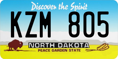 ND license plate KZM805