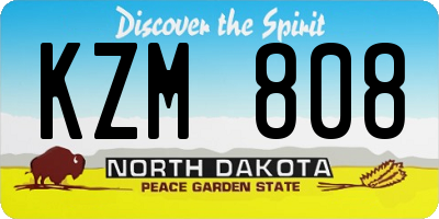 ND license plate KZM808