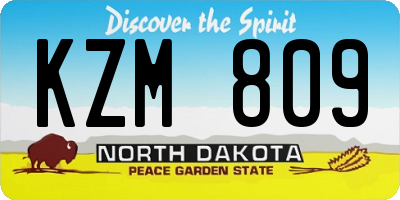 ND license plate KZM809