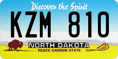ND license plate KZM810