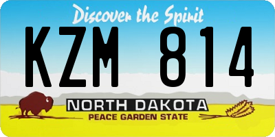 ND license plate KZM814