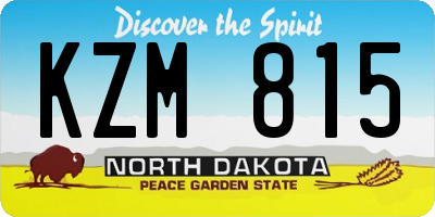 ND license plate KZM815