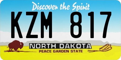 ND license plate KZM817